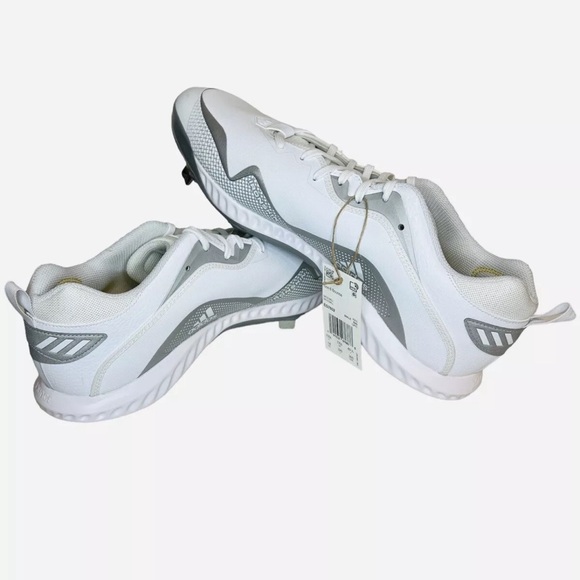 Adidas Icon 6 Bounce Mens Baseball Cleats Cloud White Silver EG7602 Size 14 - Picture 6 of 8